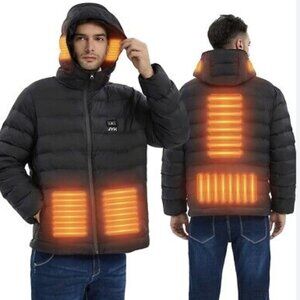 JYK Men's Heated Jacket Battery Included w/ 6 Heat Zones, Thermolite Insulation